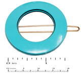 French Amie Magic Circle Blue Small Handmade Side Snap On Hair Barrette