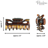 Parcelona French Classic Small 2.5" Celluloid Set of 2 Jaw Hair Claws for Women