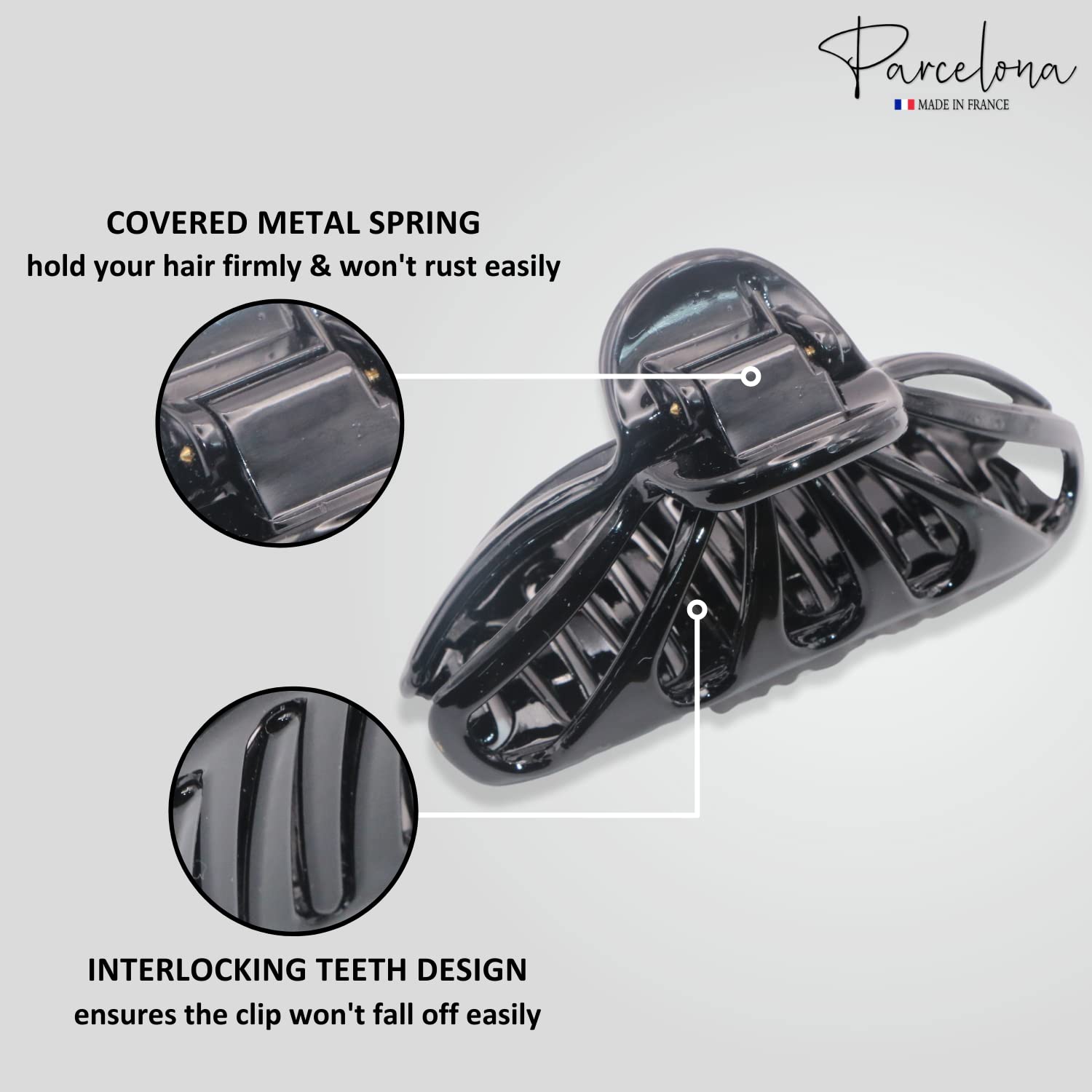 Parcelona French Rain Drop Small 2 3/4" Cellulose Jaw Hair Claw for Women