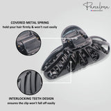 Parcelona French Rain Drop Small 2 3/4" Celluloid Jaw Hair Claw for Women