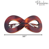 Parcelona French Classic Infinity 3.5" Hair Clip Barrette for Girls(Shell Brown)