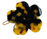 French Amie Flower Handmade Side Slide Barrette with Snap On Hair Clip For Girls