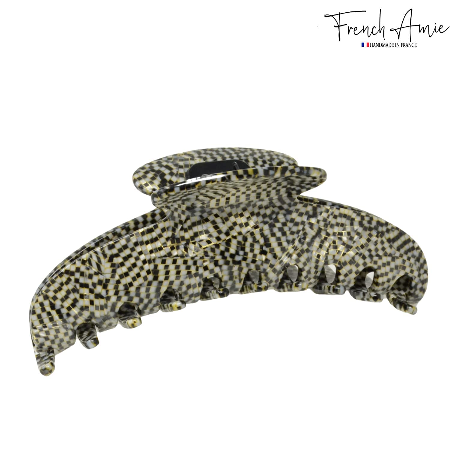 French Amie Contour Large 4 ¾” Cellulose Handmade Jaw Hair Claw Clip for Women