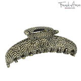 French Amie Contour Large 4 ¾” Celluloid Handmade Jaw Hair Claw Clip for Women