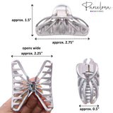 Parcelona French Rain Drop Small 2 3/4" Celluloid Jaw Hair Claw for Women