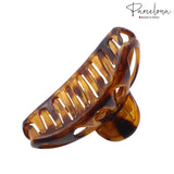 Parcelona French Rain Drop Small 2 3/4" Celluloid Jaw Hair Claw for Women