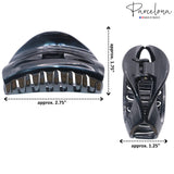 Parcelona French Crescent Cutout Black N Shell Small Celluloid Hair Claws(2 Pcs)