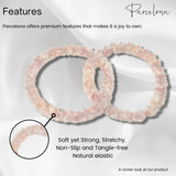 Parcelona Flexible Set of 4 Chenille Ponytail Holder Elastic Hair Ties