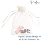 Parcelona French Simply Bear Paw Medium 3” Celluloid Set of 2 Hair Claw Clips