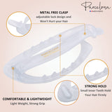 Parcelona French Plain Oval Small Celluloid Metal Free Hair Barrette for Women