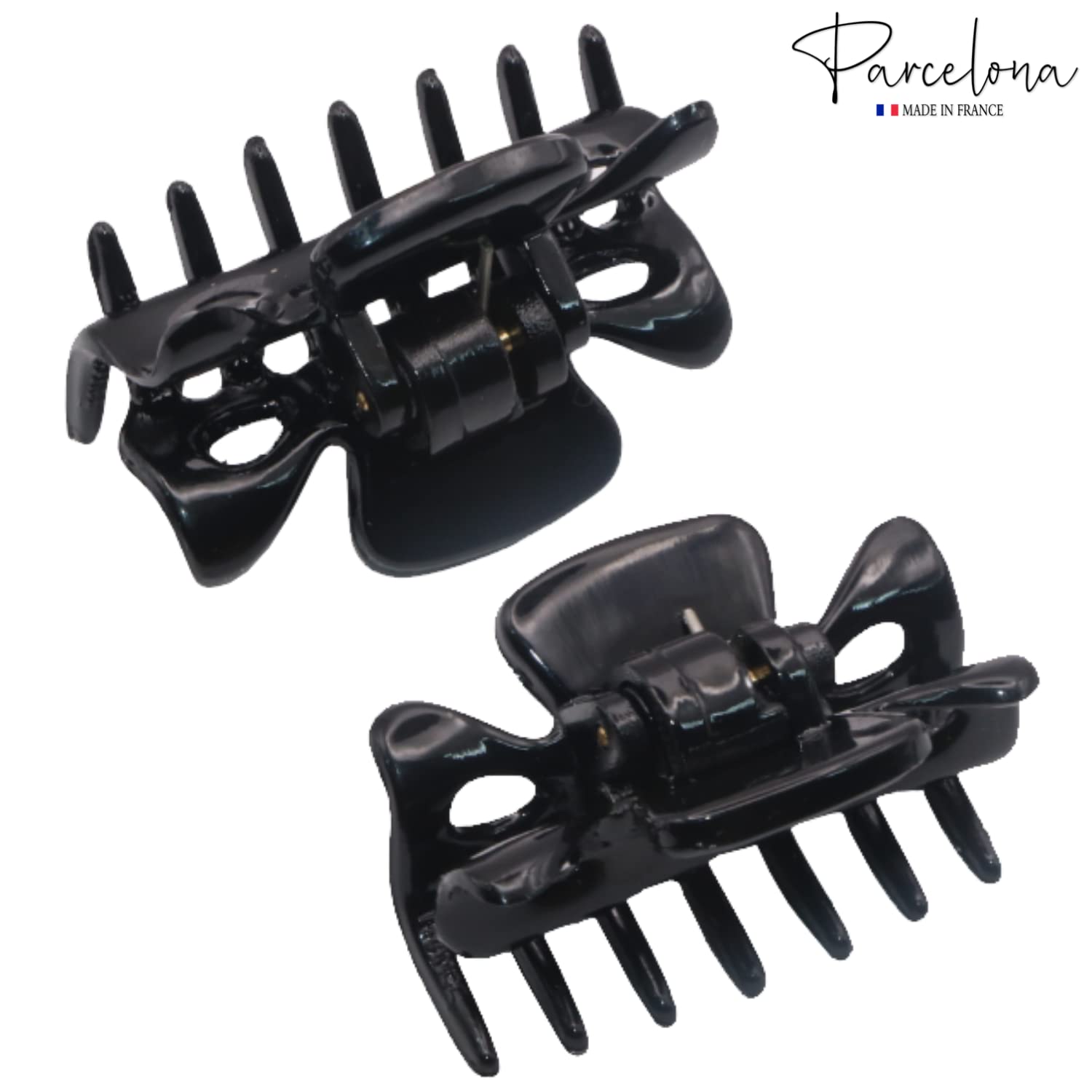 Parcelona French Classic Small 1 1/2" Cellulose Acetate Set of 2 Hair Claws