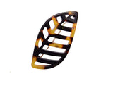 French Amie Leaf Small Tokyo & Onyx Handmade Barrette Snap on Hair Pin Clip