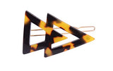 French Amie Pyramid Small Tokyo & Onyx Handmade Snap on Hair Pin Clips Barrette