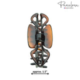 Parcelona French Shell Large Celluloid Acetate Grip Covered Spring Jaw Hair Claw