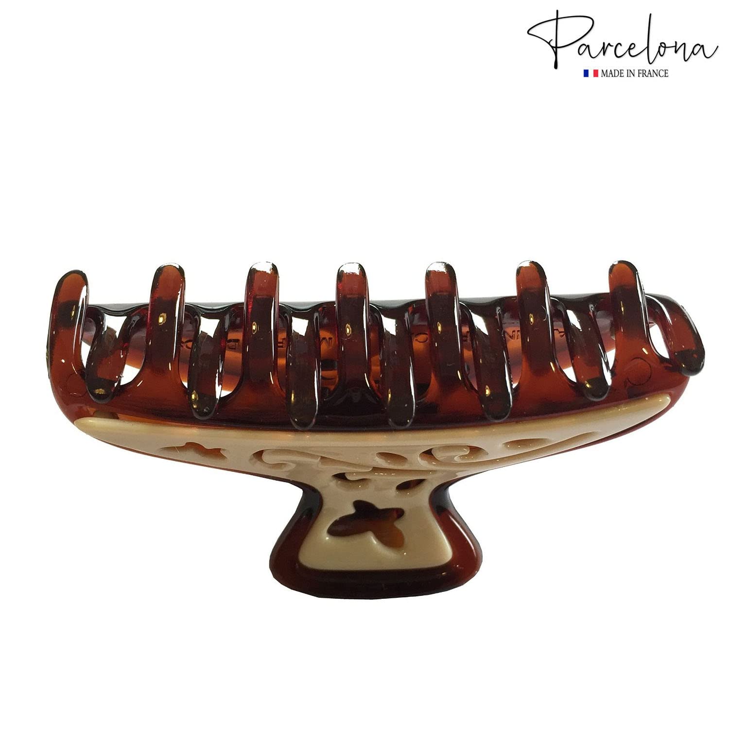 Parcelona French Medium & Small Ivy Tortoise Shell Ivory Celluloid Jaw Hair Claw