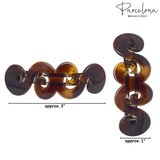 Parcelona French Swirl Medium Shell Celluloid Hair Clip Barrette 3 Inches