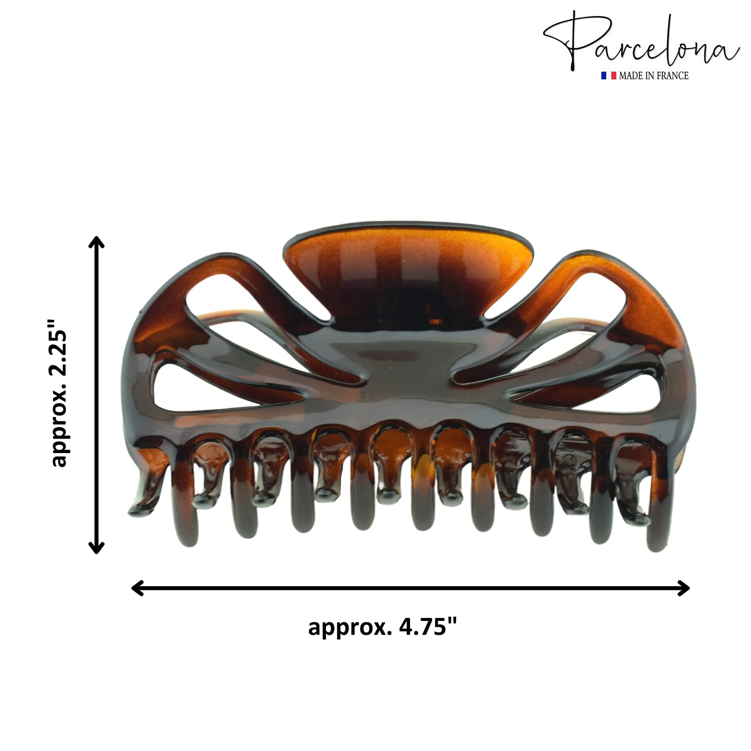 Parcelona French Shell Large Cellulose Acetate Grip Covered Spring Jaw Hair Claw