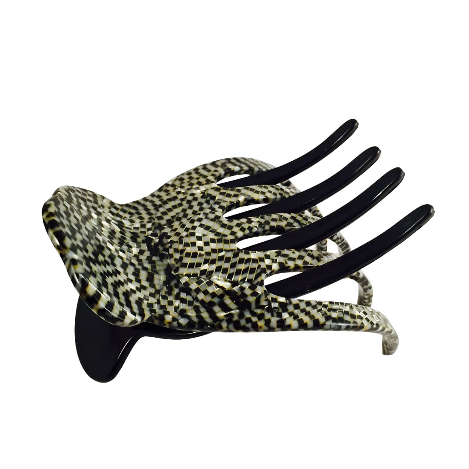 French Amie Scoop Large Celluloid Handmade Hair Side Slider Beak Jaw Claw Clip