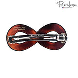 Parcelona French Classic Infinity 3.5" Hair Clip Barrette for Girls(Shell Brown)