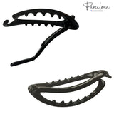 Parcelona French Plain Oval Small Celluloid Metal Free Hair Barrette for Women