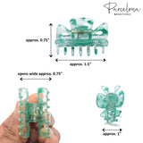 Parcelona French Classic 1.5" Small Celluloid Set of 3 Hair Claws for Women
