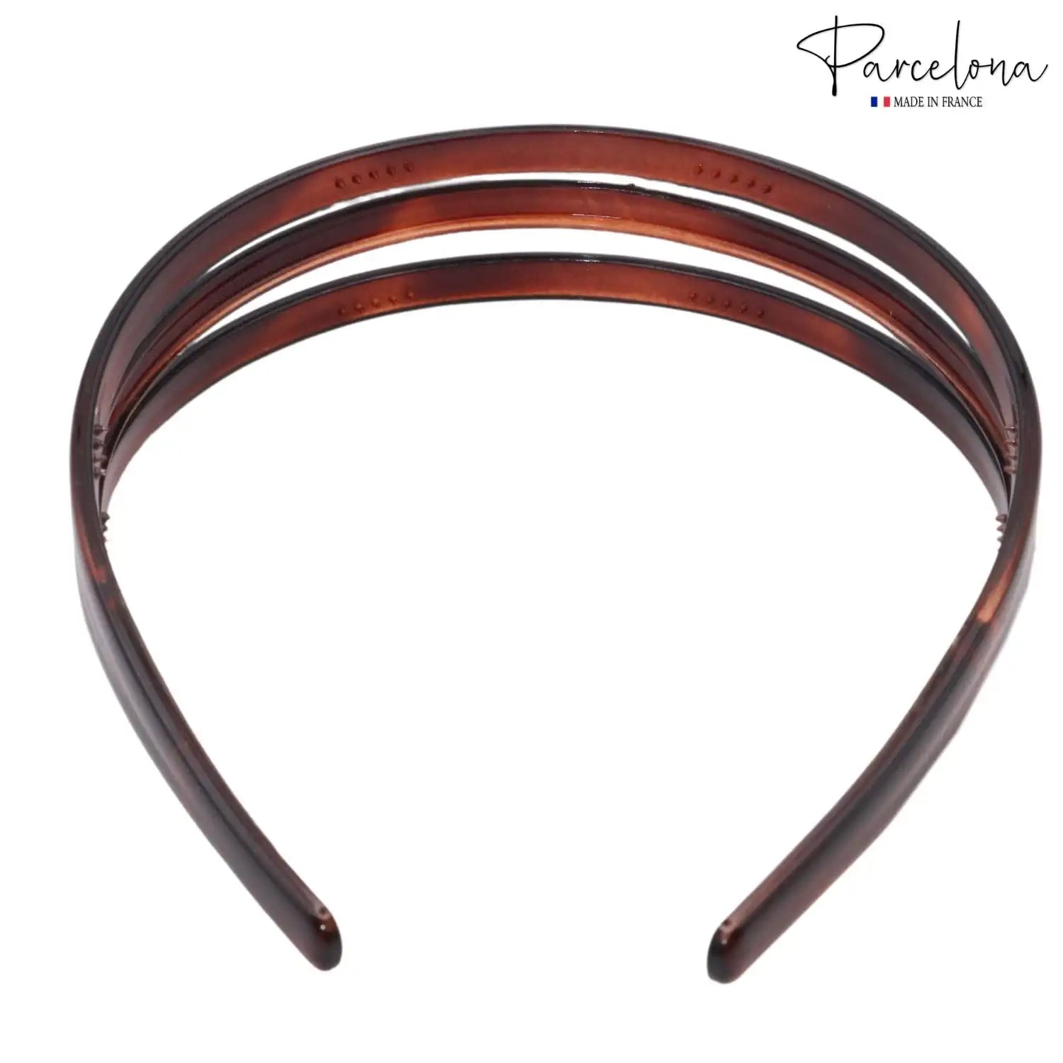 Parcelona French Triple Row 1 1/4" Wide Shell Brown Cellulose Acetate Headband