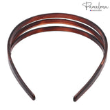 Parcelona French Triple Row 1 1/4" Wide Shell Brown Celluloid Acetate Headband