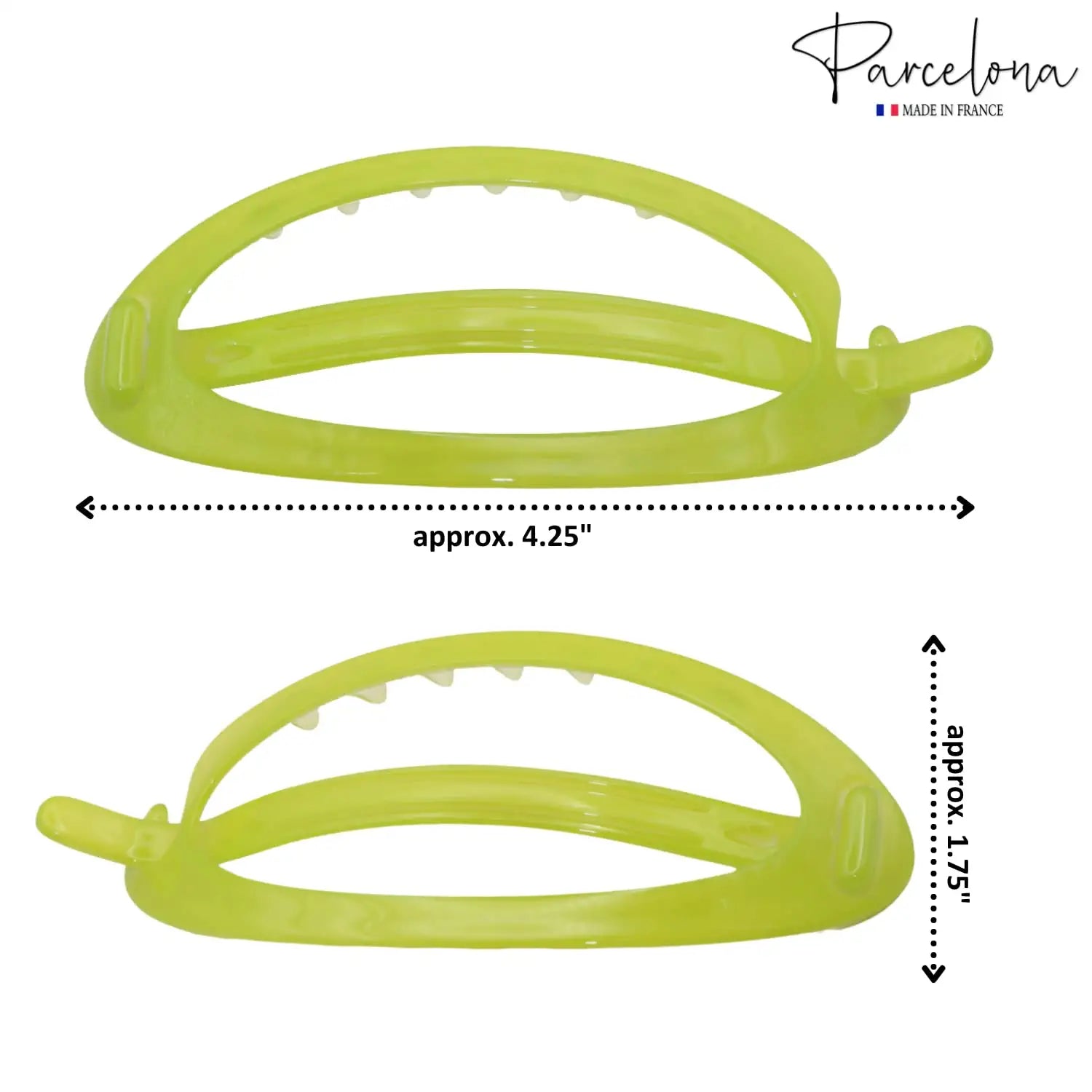 Parcelona French Plain Oval Simple Large Metal Free Hair Barrette for Women