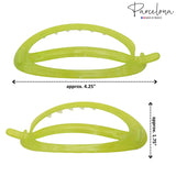 Parcelona French Plain Oval Simple Large Metal Free Hair Barrette for Women