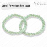 Parcelona Flexible Set of 4 Chenille Ponytail Holder Elastic Hair Ties