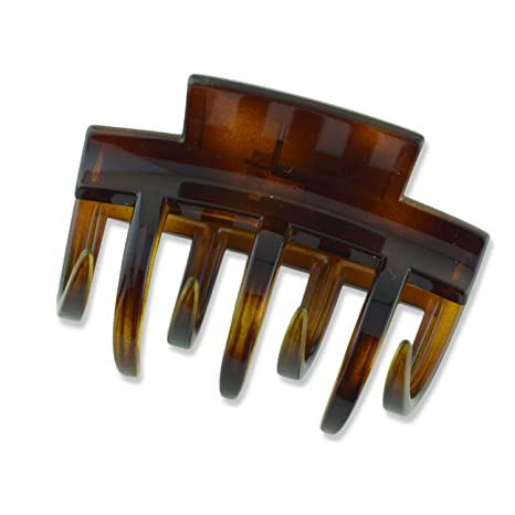Parcelona French Jumbo Wide Medium Hair Claw Clips(Tortoise Shell Brown)
