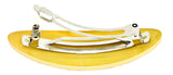 Parcelona French Oval Grey Beige Celluloid Acetate Automatic Hair Clip Barrette