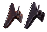Parcelona French PINCH Medium Set of 2 Tortoise Shell Black Jaw Hair Claw Clip