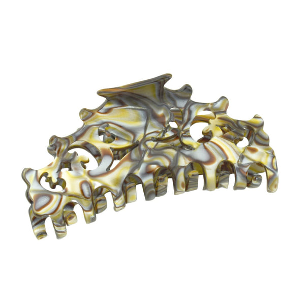 French Amie Beau Medium Handmade Celluloid Jaw Hair Claw for Women and Girls