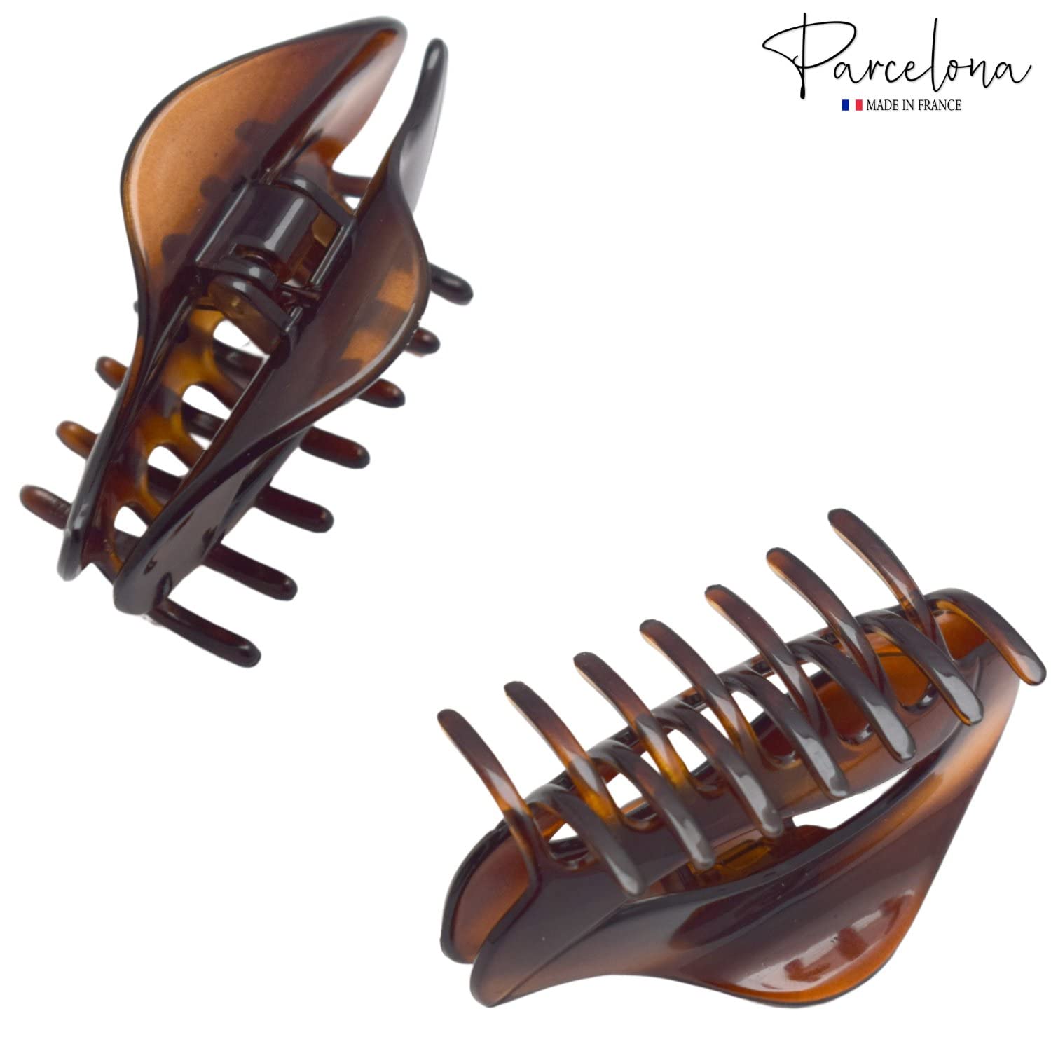 Parcelona French Swift Shell Jaw Hair Claw Clip Clamp with Covered Spring