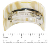 French Amie Half Circle Curved Ivory Handmade Celluloid Hair Clip Barrette