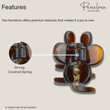 Parcelona French Belle Fleur Small 1 1/2" Celluloid Covered Spring Hair