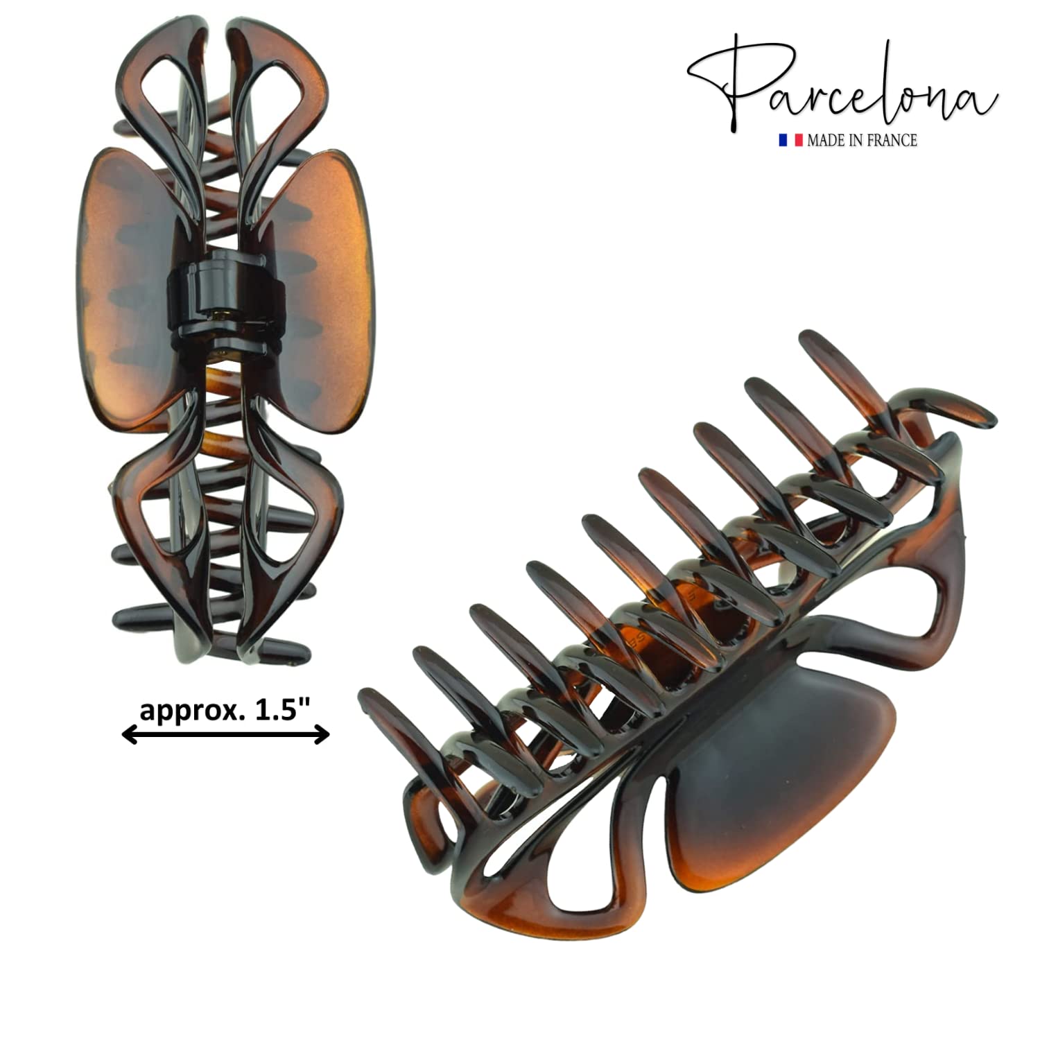 Parcelona French Glossy Belle Large Cellulose Hair Claw for Women
