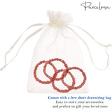 Parcelona Flexible Set of 4 Chenille Ponytail Holder Elastic Hair Ties