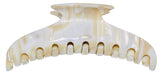 French Amie Curved Extra Large Narrow Ivory Handmade Long Hair Claw Clip