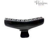 Parcelona French Flat Large 4 Inch Black Celluloid Salon Jaw Hair Claw Clip