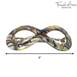 French Amie Infinity Loop 3” Celluloid Handmade Automatic Hair Barrette