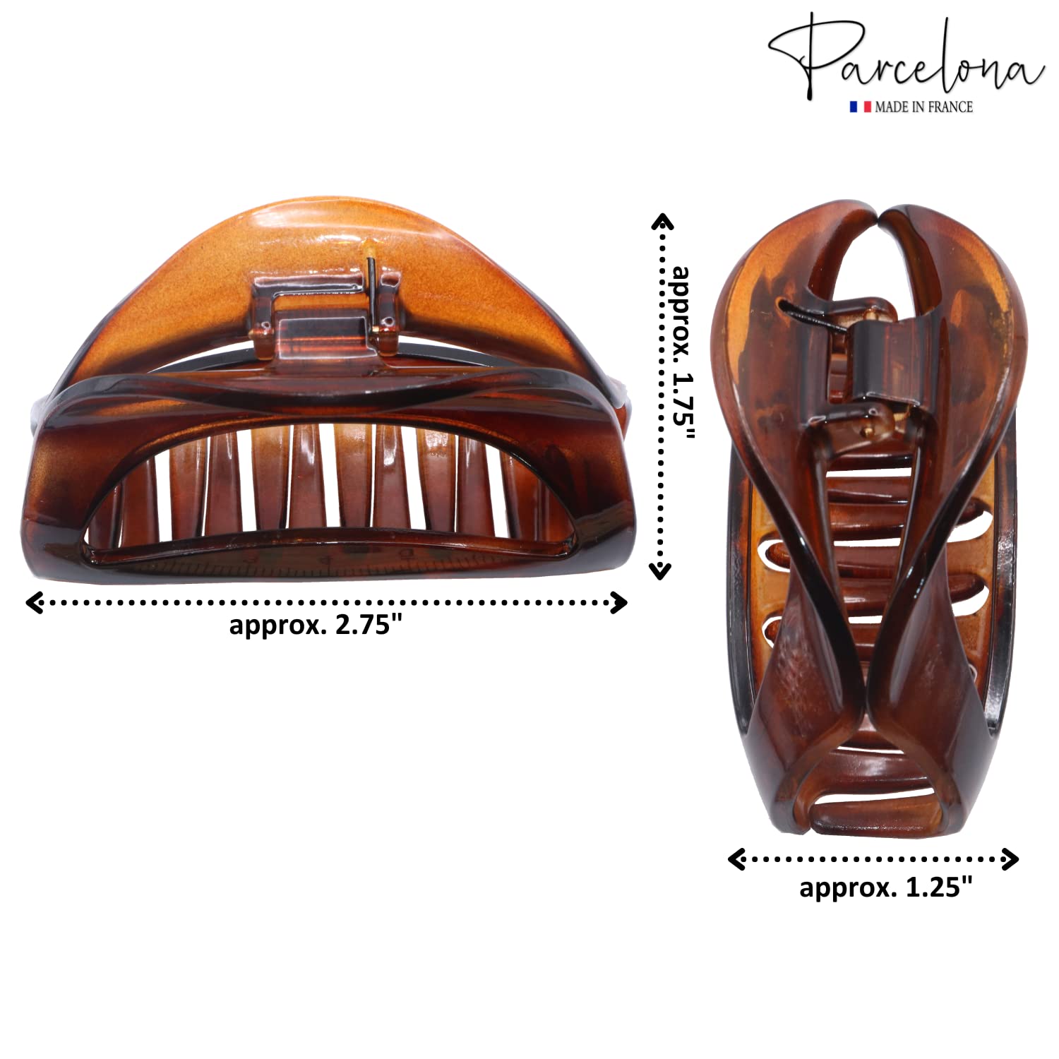 Parcelona French Vrille 2 3/4" Small Shell Jaw Hair Claw Clip for Women
