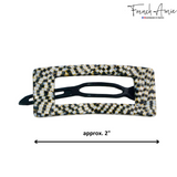 French Amie Rectangular Framed Opera Handmade Metal Free Hair Barrette