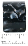 French Amie Half Circle Curved Pearl Black Handmade Celluloid Hair Clip Barrette