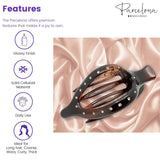 Parcelona French Elite Wide Beak Crystals Shell Celluloid Hair Claw 4.5 inches