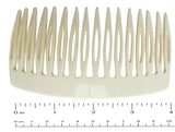 French Amie Handmade Solid Ivory Cream Celluloid Acetate 16 Teeth Side Hair Comb-French Amie-ebuyfashion.com