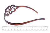 Parcelona French Wide Flower Tortoise Shell Brown Celluloid Acetate Headband