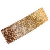 French Amie Rectangular Gold Glitter Celluloid Handmade Hair Clip Barrette