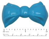 Parcelona French Angel Bow Blue and Green Small 2” Celluloid Set of 2 Hair Clip
